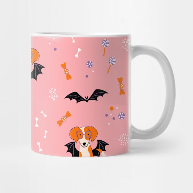 Cute print with a puppy in a bat costume by DanielK